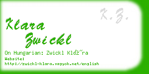 klara zwickl business card